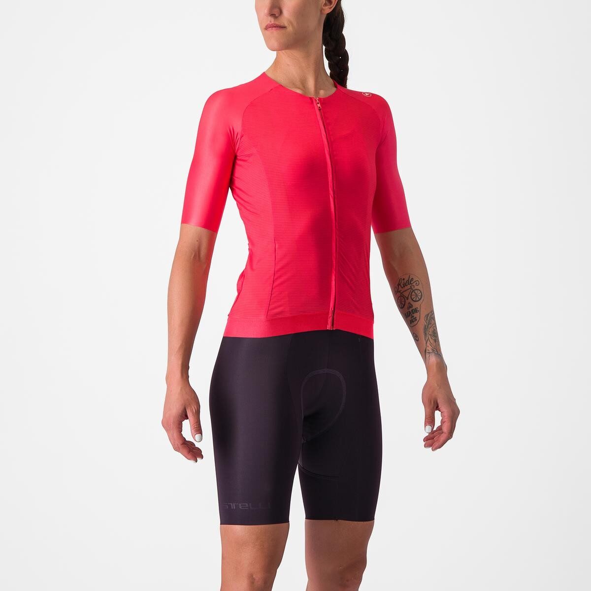 tricou cu maneca scurta castelli aero pro 70 w de dama rosu m 2