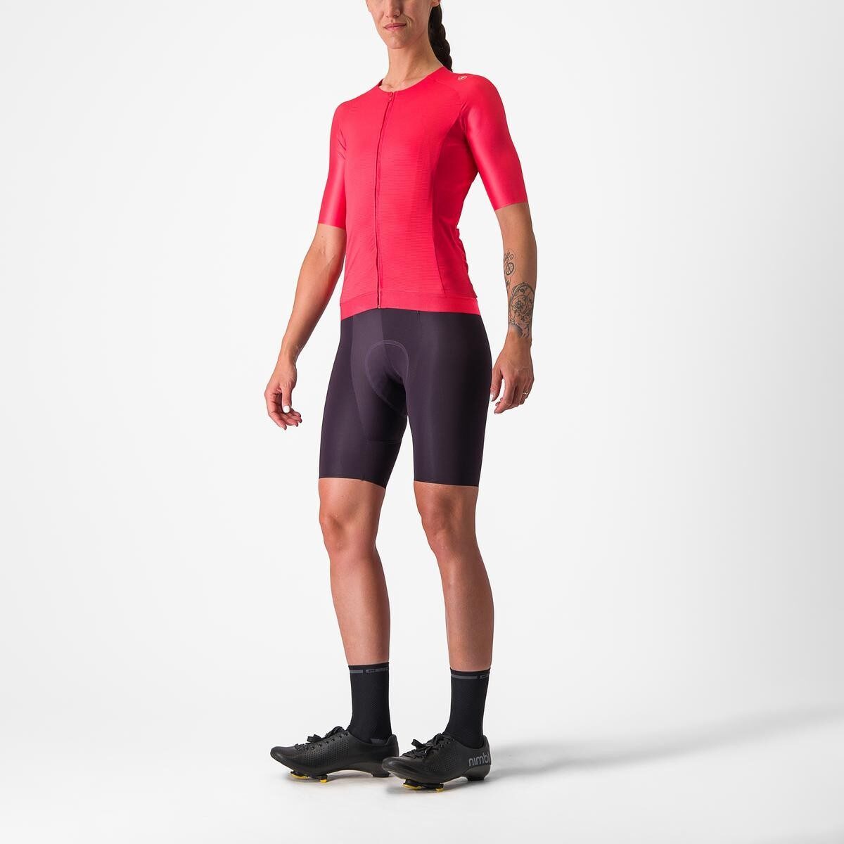 tricou cu maneca scurta castelli aero pro 70 w de dama rosu s 6