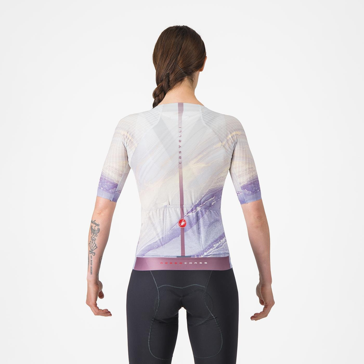 Tricou cu maneca scurta Castelli Aero PRO 8S W, pentru femei, violet multicolor, M