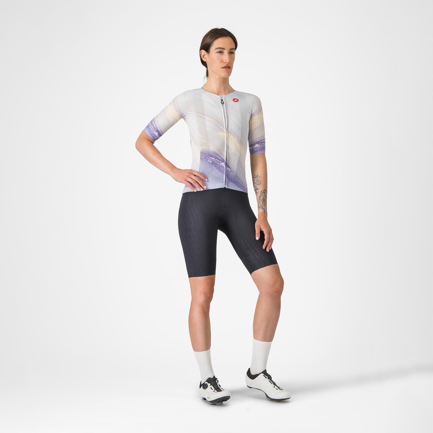 Tricou cu maneca scurta Castelli Aero PRO 8S W, pentru femei, violet multicolor, M