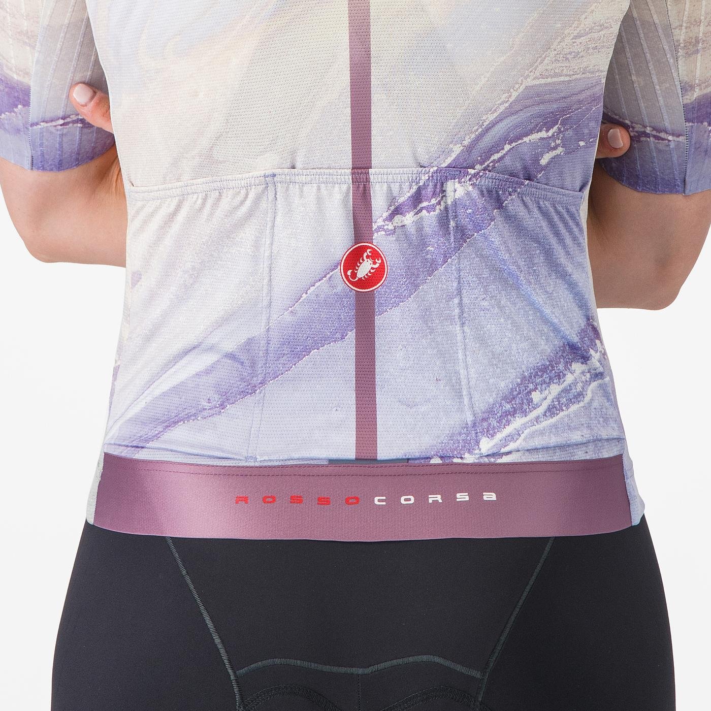Tricou cu maneca scurta Castelli Aero PRO 8S W, pentru femei, violet multicolor, S
