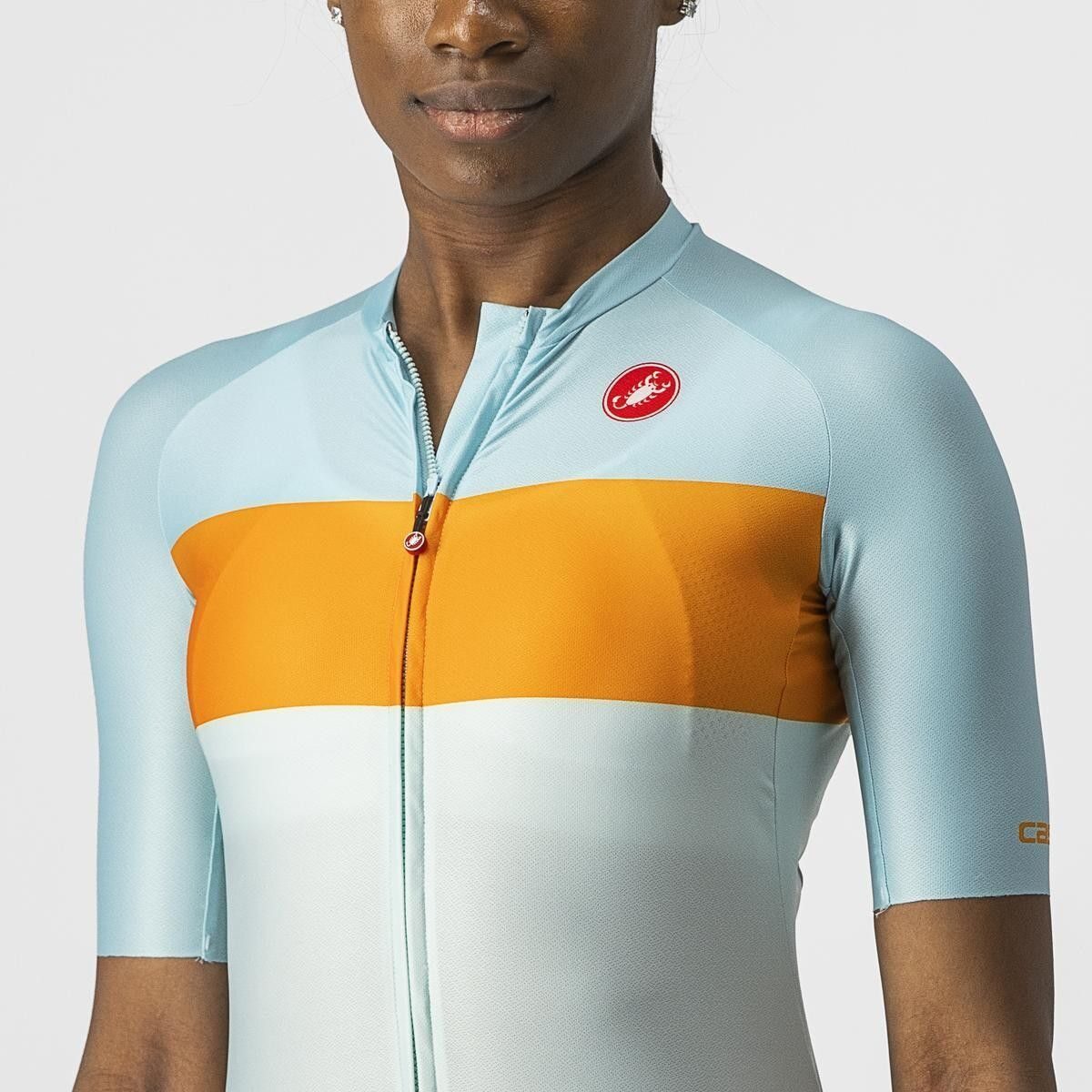 tricou cu maneca scurta castelli aero pro w de dama bleu portocaliu xs 3