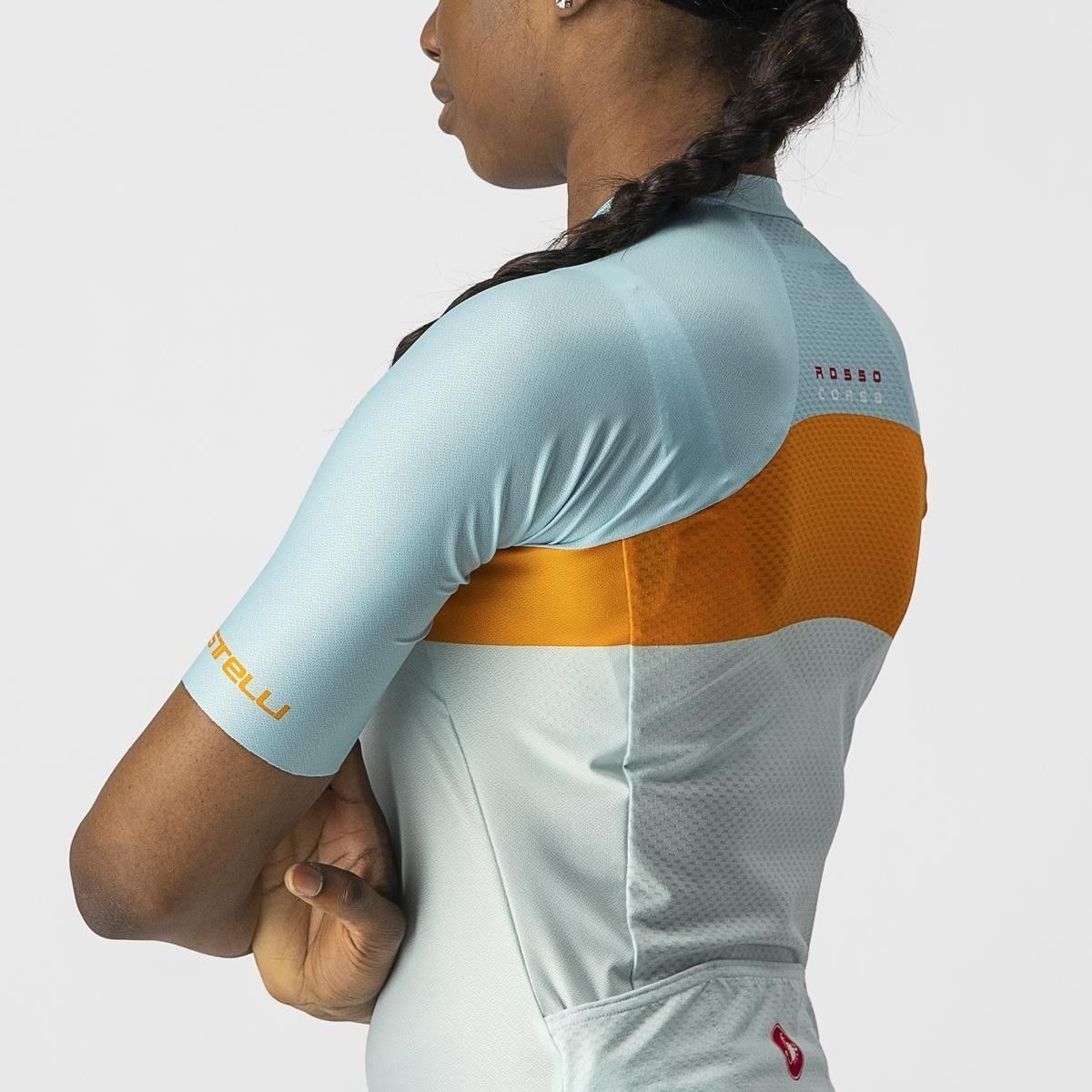 tricou cu maneca scurta castelli aero pro w de dama bleu portocaliu xs 4