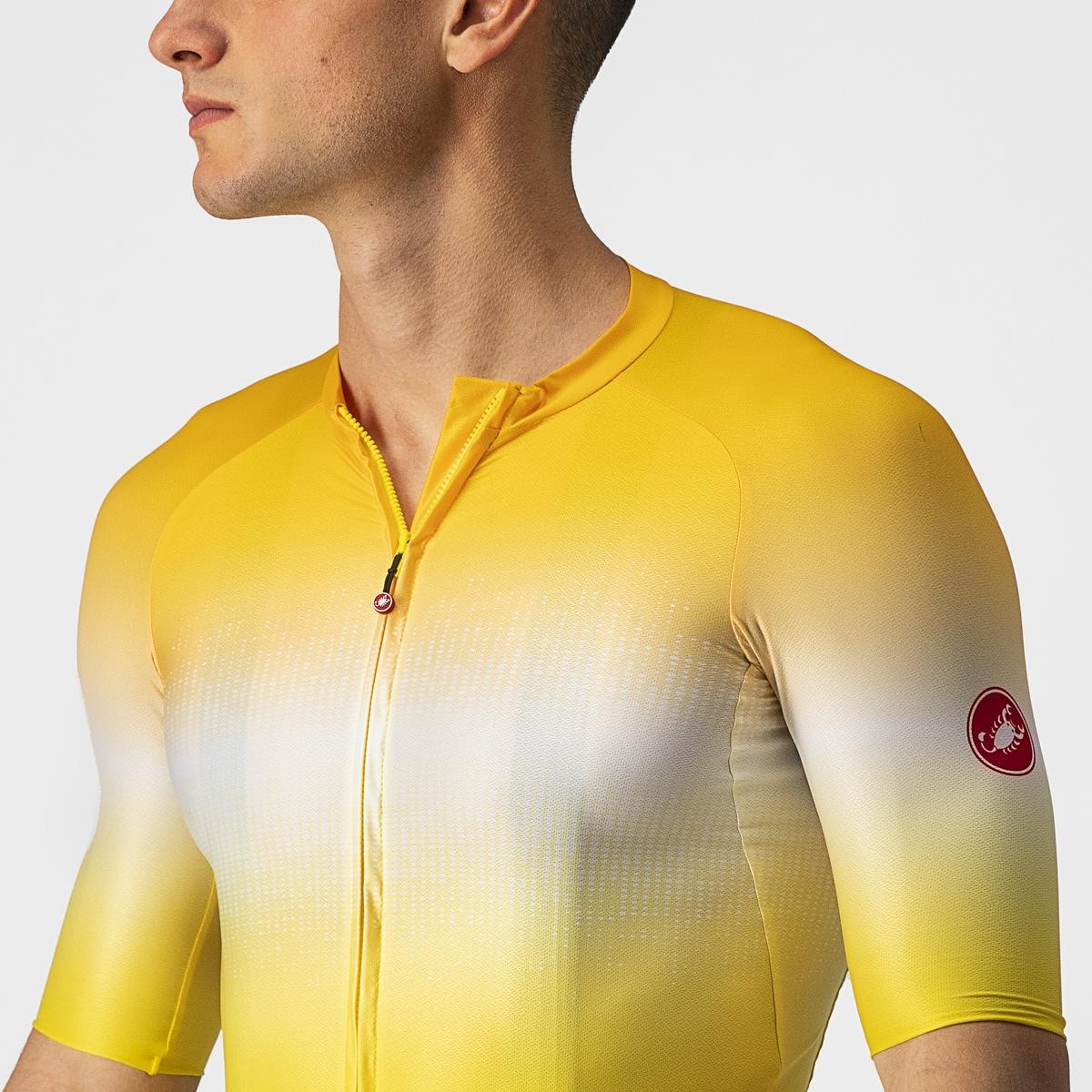 Tricou cu maneca scurta Castelli Aero Race 6.0 Galben/Alb L