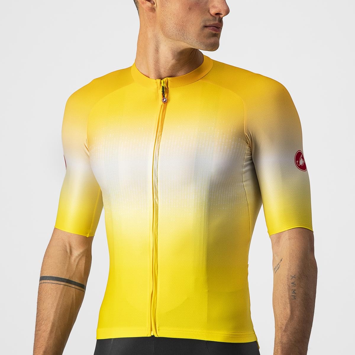 Tricou cu maneca scurta Castelli Aero Race 6.0, Galben/Alb, XXL