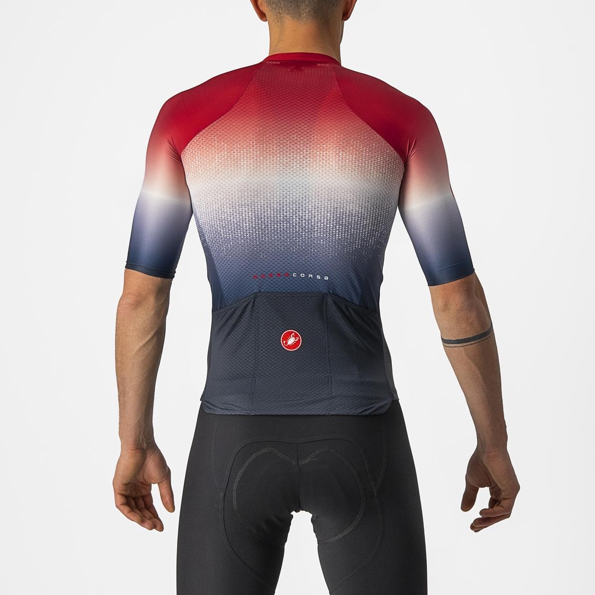 Tricou cu maneca scurta Castelli Aero Race 6.0 Rosu/Alb/Bleumarin XL