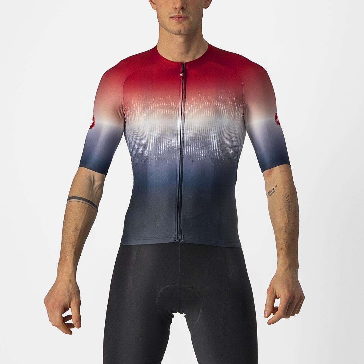 Tricou cu maneca scurta Castelli Aero Race 6.0 Rosu/Alb/Bleumarin XL