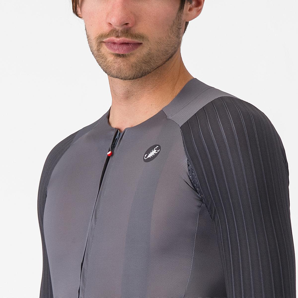 Tricou cu maneca scurta Castelli Aero Race 8s, pentru barbati, gri inchis L