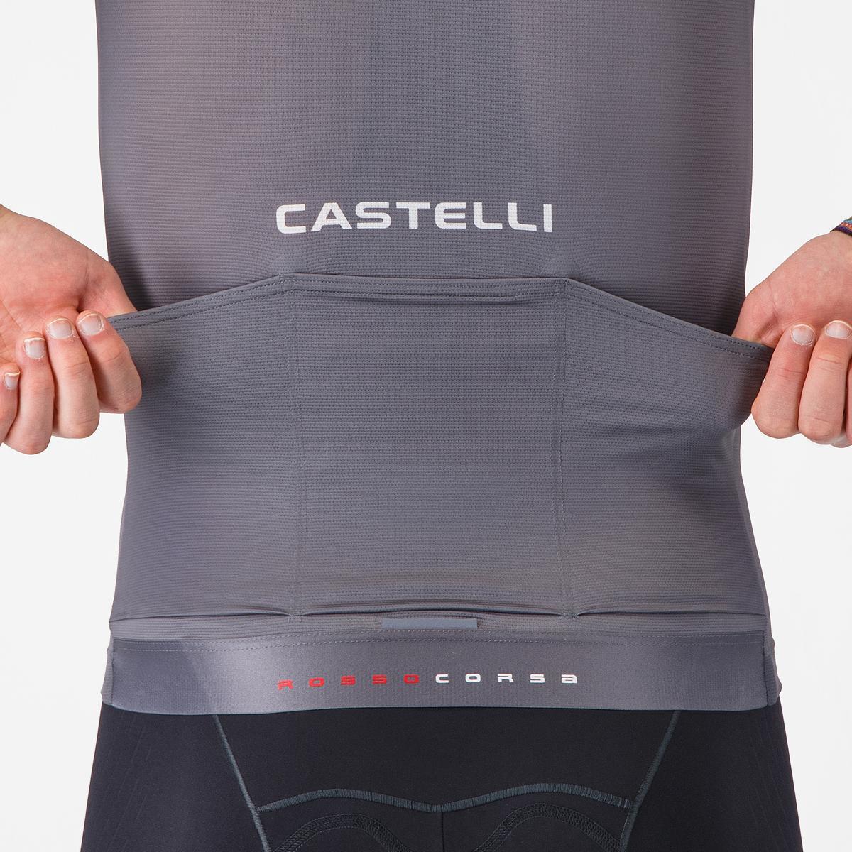 Tricou cu maneca scurta Castelli Aero Race 8s, pentru barbati, gri inchis M