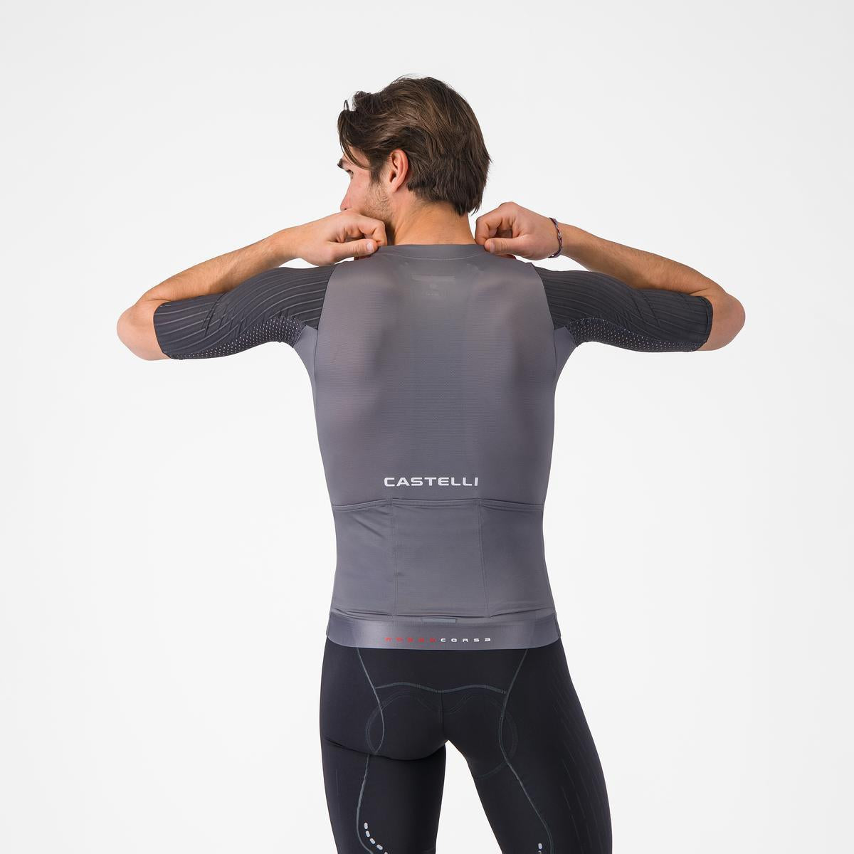 Tricou cu maneca scurta Castelli Aero Race 8s, pentru barbati, gri inchis XXL