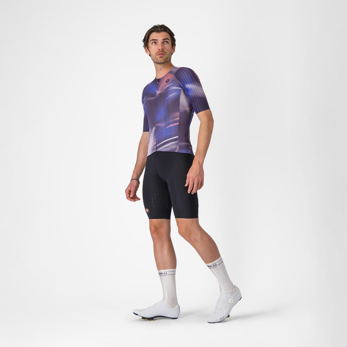 Tricou cu maneca scurta Castelli Aero Race 8s, pentru barbati, rosa giro/night shade XL