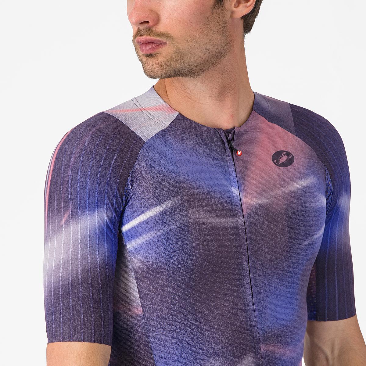 Tricou cu maneca scurta Castelli Aero Race 8s, pentru barbati, rosa giro/night shade XL