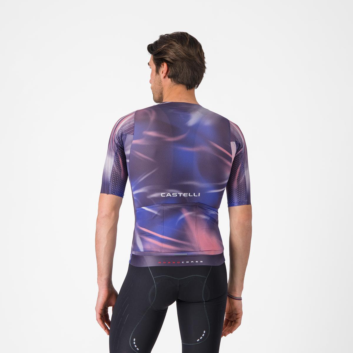 Tricou cu maneca scurta Castelli Aero Race 8s, pentru barbati, rosa giro/night shade XXL