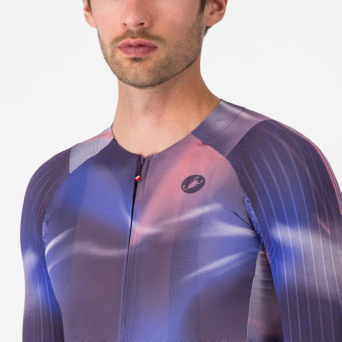 Tricou cu maneca scurta Castelli Aero Race 8s, pentru barbati, rosa giro/night shade XXL