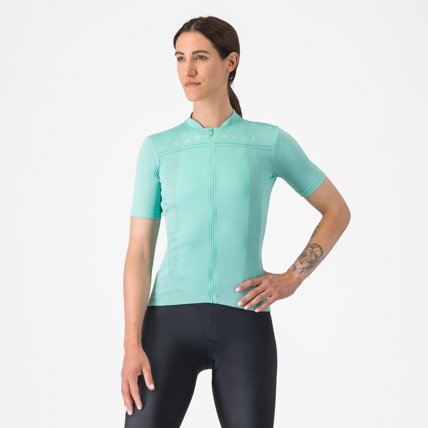 tricou cu maneca scurta castelli anima 4 pentru femei albastru piscina xs