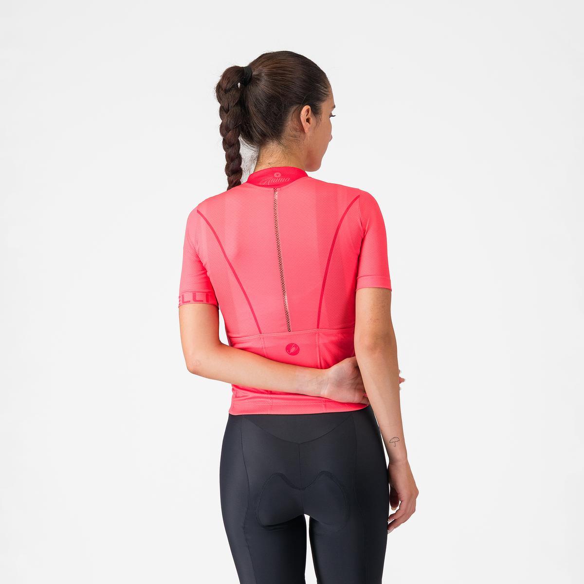 Tricou cu maneca scurta Castelli Anima Flow, pentru femei, roz/hibiscus S
