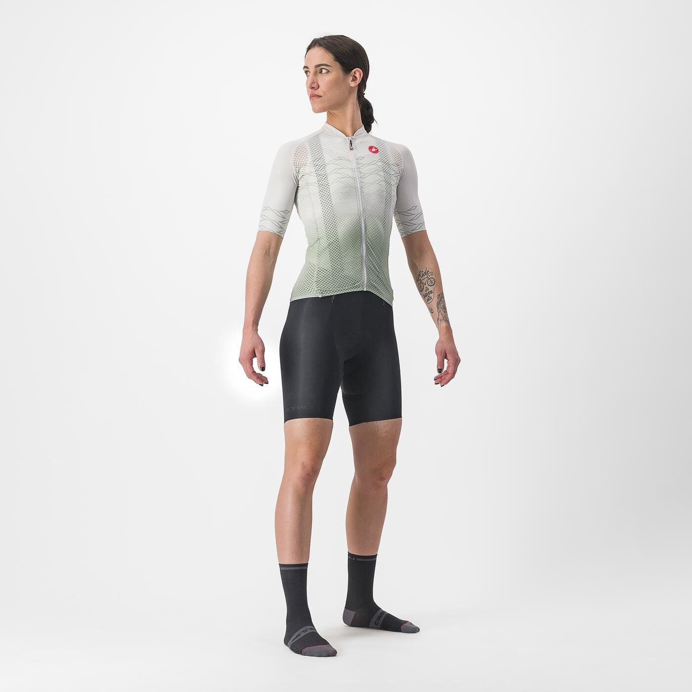 tricou cu maneca scurta castelli climbers 20 w de dama alb vernil m 5