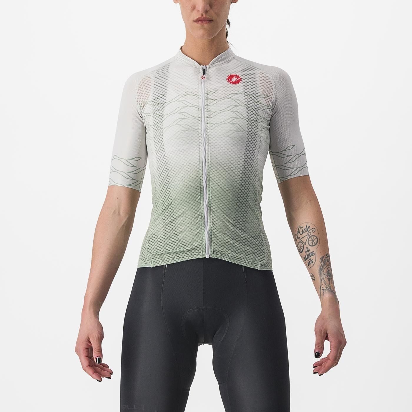 tricou cu maneca scurta castelli climbers 20 w de dama alb vernil m
