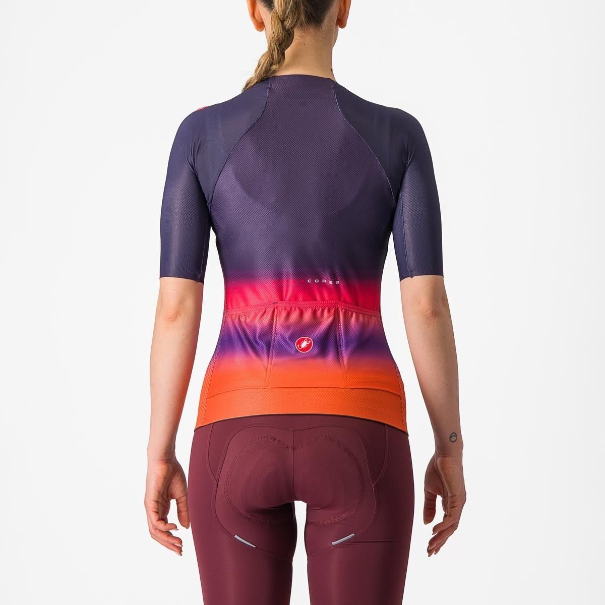 tricou cu maneca scurta castelli climbers 40 w de dama bleumarin magenta portocaliu m 1