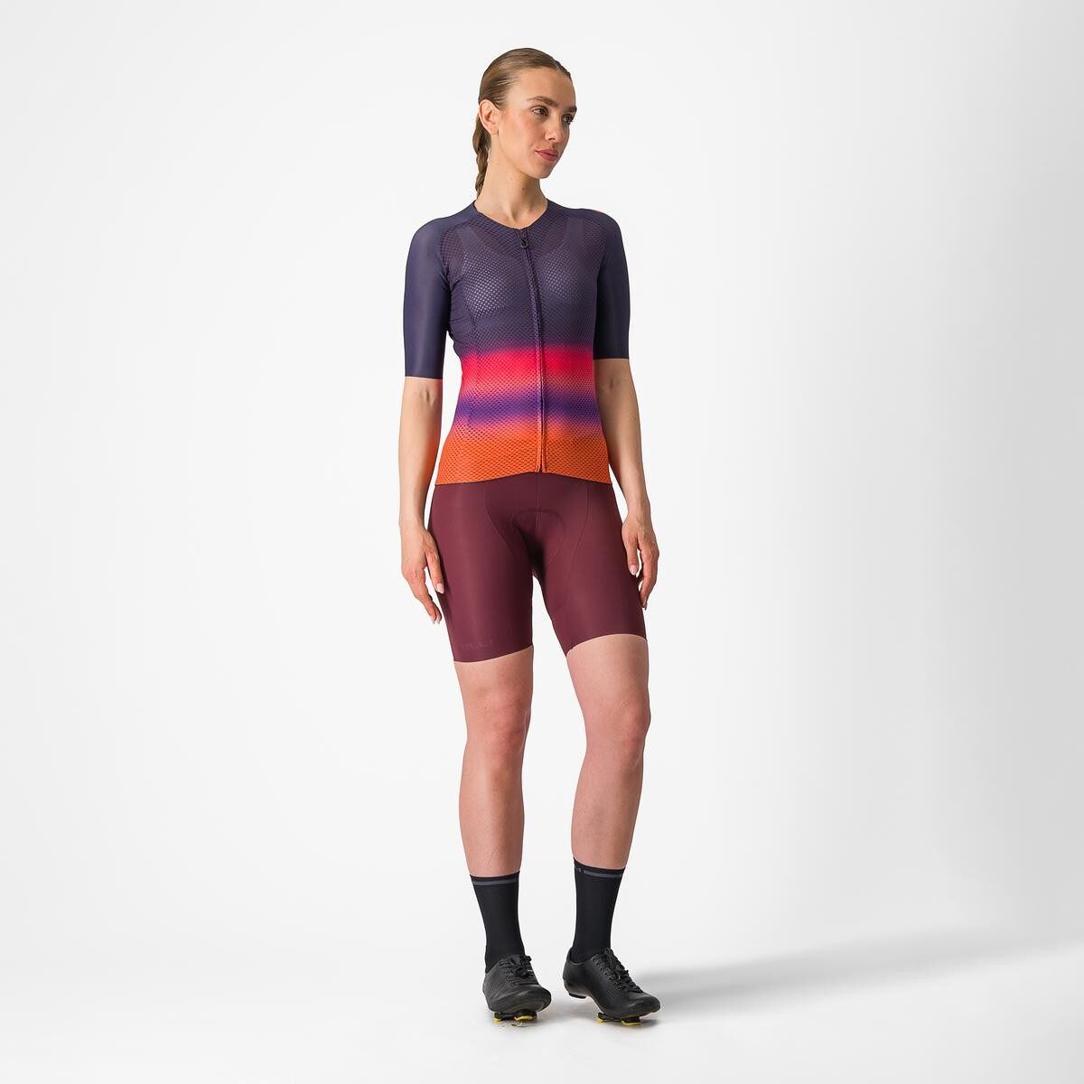 tricou cu maneca scurta castelli climbers 40 w de dama bleumarin magenta portocaliu m 6