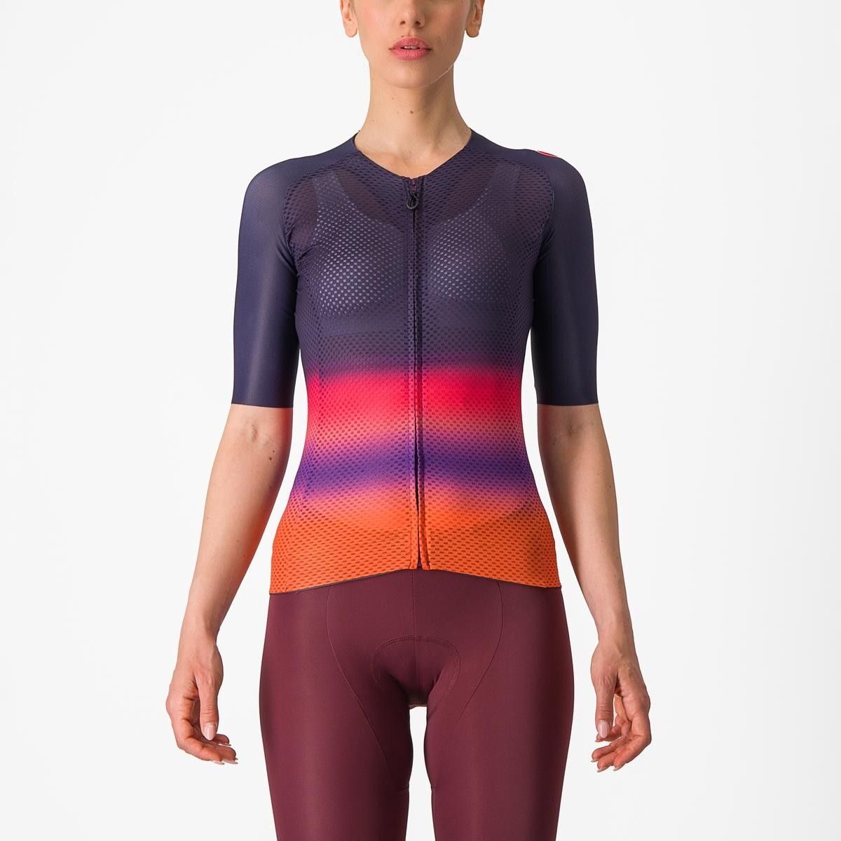 tricou cu maneca scurta castelli climbers 40 w de dama bleumarin magenta portocaliu m