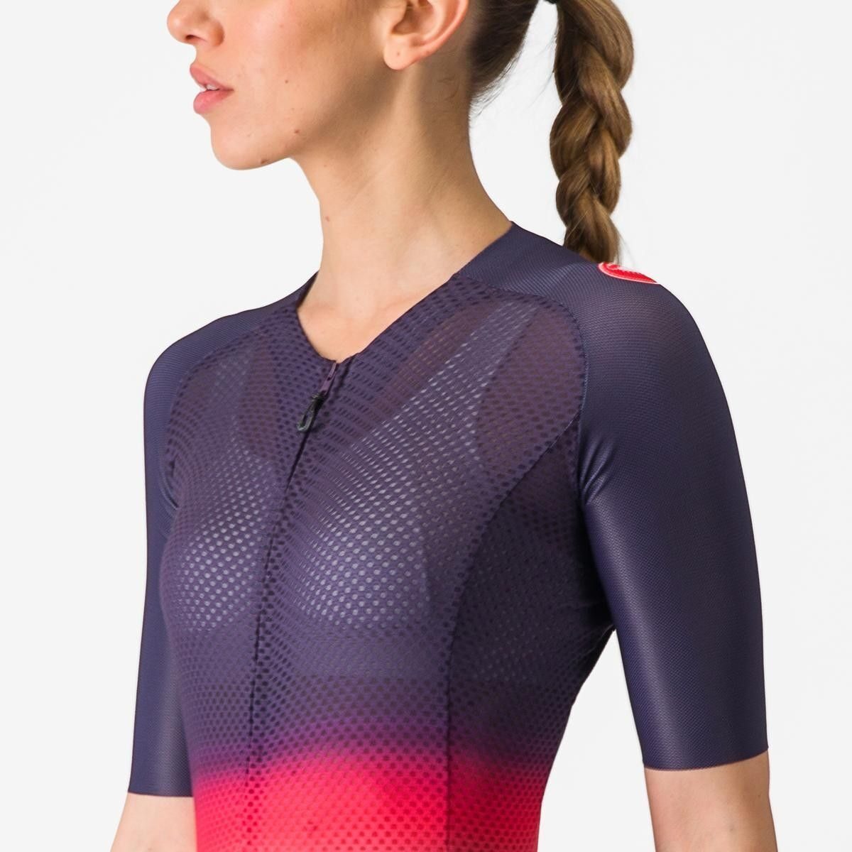 tricou cu maneca scurta castelli climbers 40 w de dama bleumarin magenta portocaliu s 5