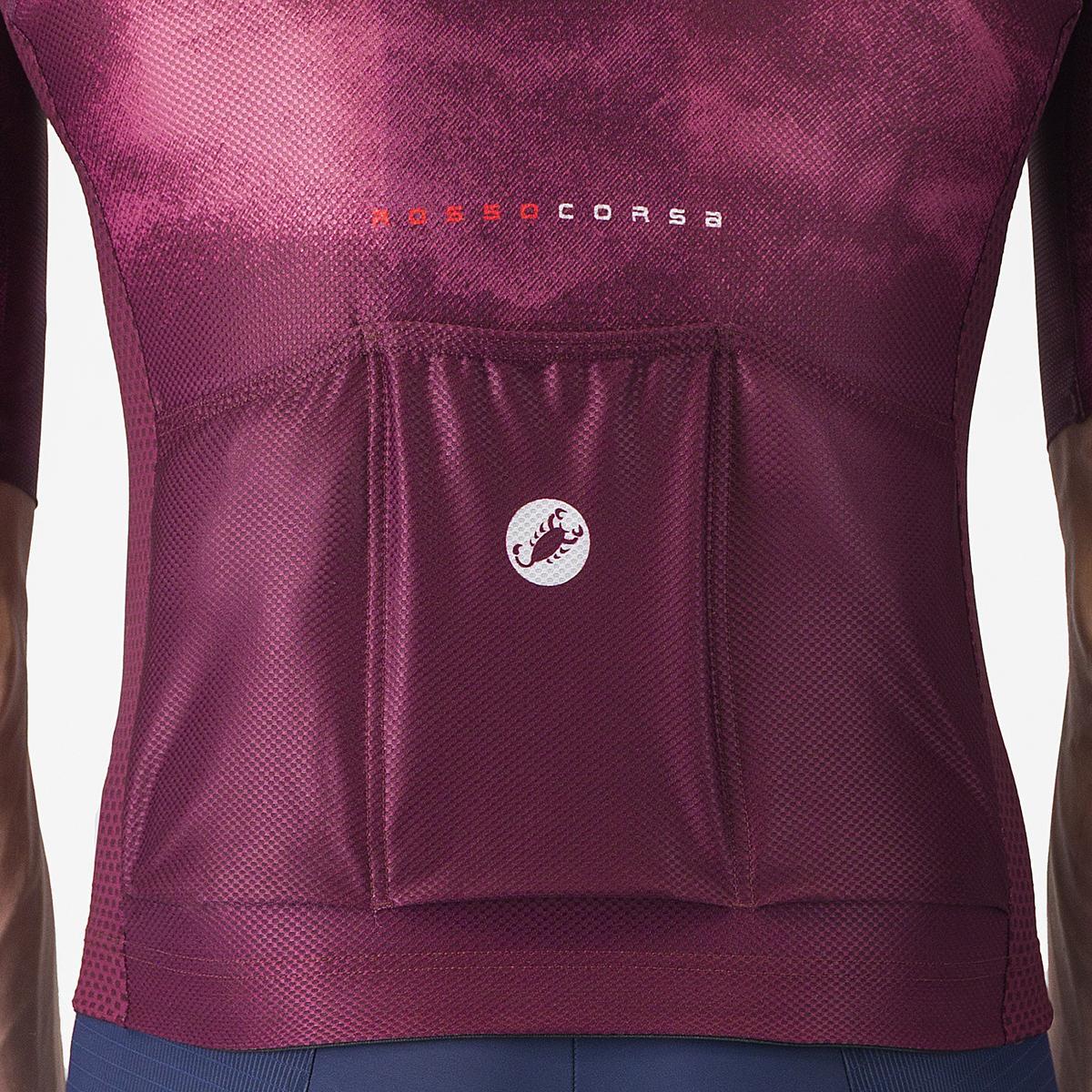 Tricou cu maneca scurta Castelli Climbers A/C, pentru barbati, alb/bordo XL