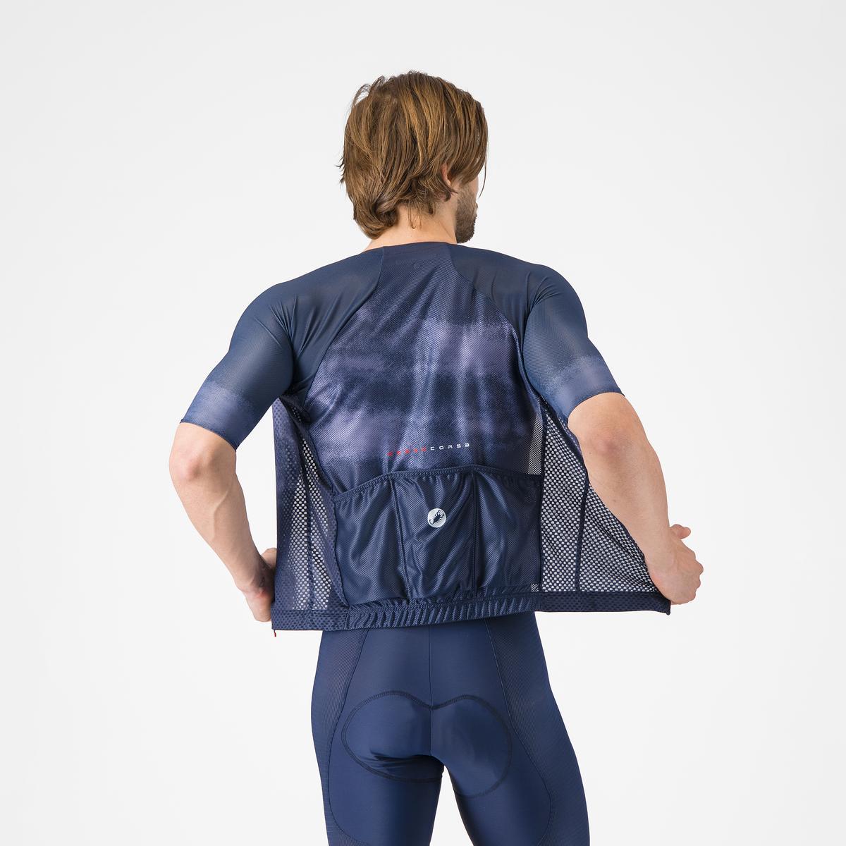 Tricou cu maneca scurta Castelli Climbers A/C, pentru barbati, albastru belgian L