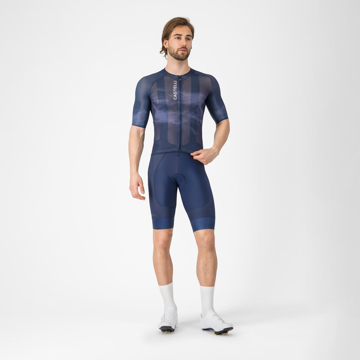 Tricou cu maneca scurta Castelli Climbers A/C, pentru barbati, albastru belgian M