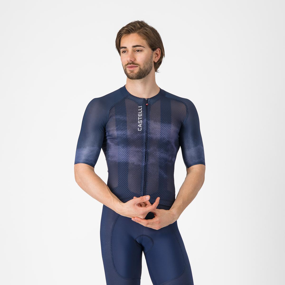 Tricou cu maneca scurta Castelli Climbers A/C, pentru barbati, albastru belgian M