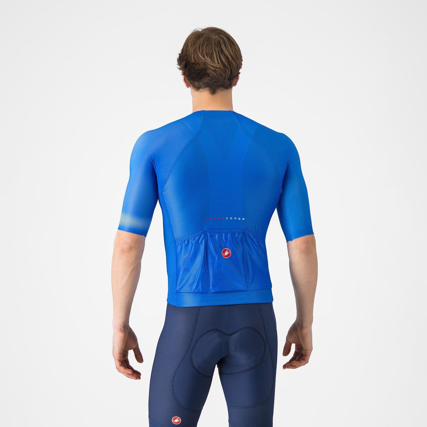 Tricou cu maneca scurta Castelli Climbers A/C, pentru barbati, albastru Italia/albastru belgian, L