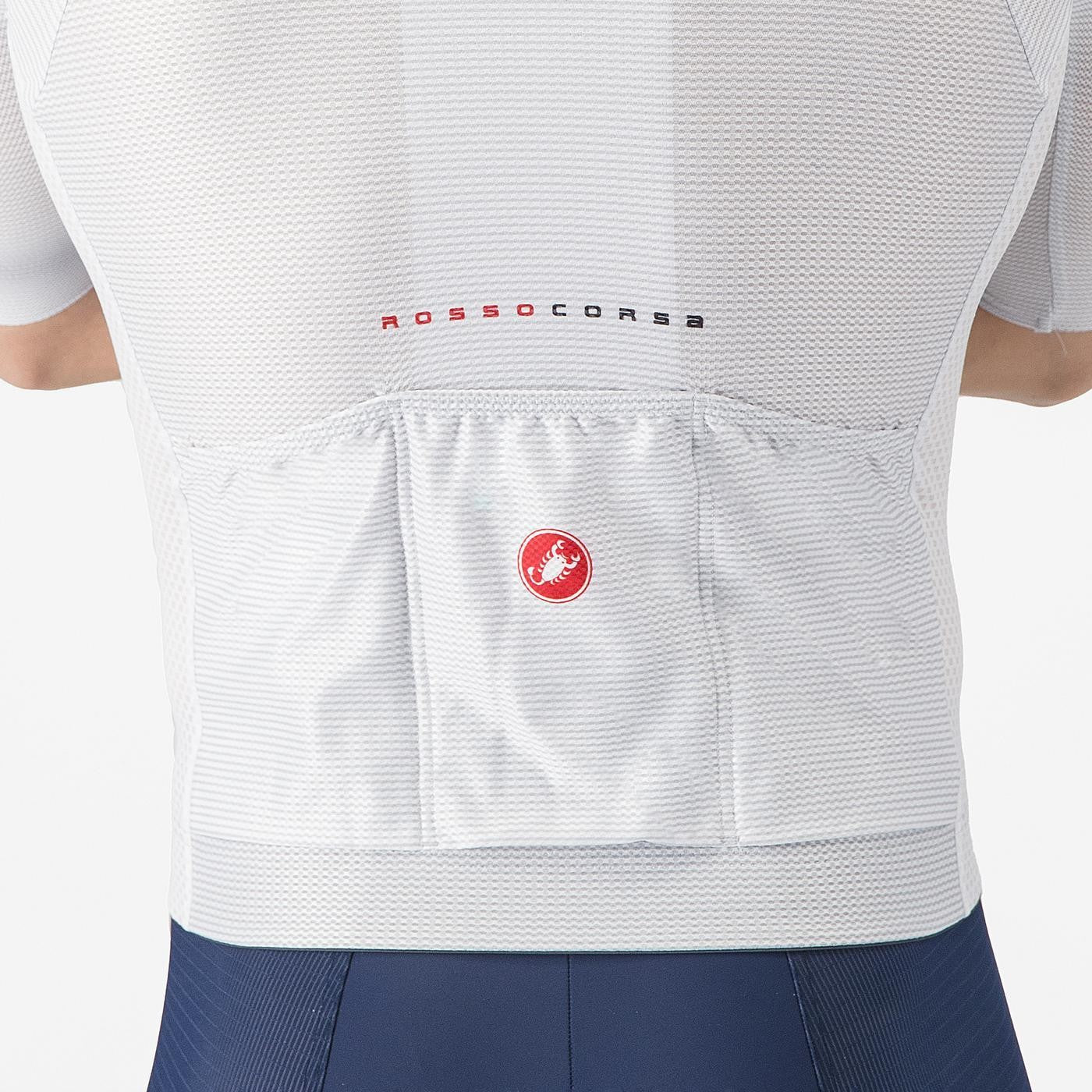 Tricou cu maneca scurta Castelli Climbers A/C, pentru barbati, gri argintiu/rosu, XL