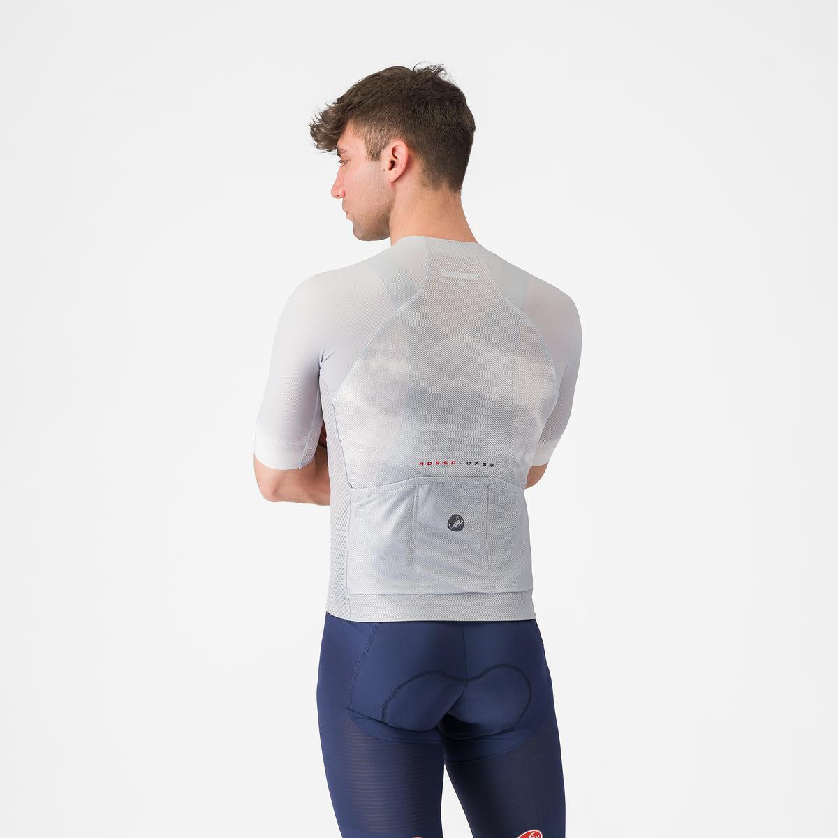 Tricou cu maneca scurta Castelli Climbers A/C, pentru barbati, gri inchis/gri M