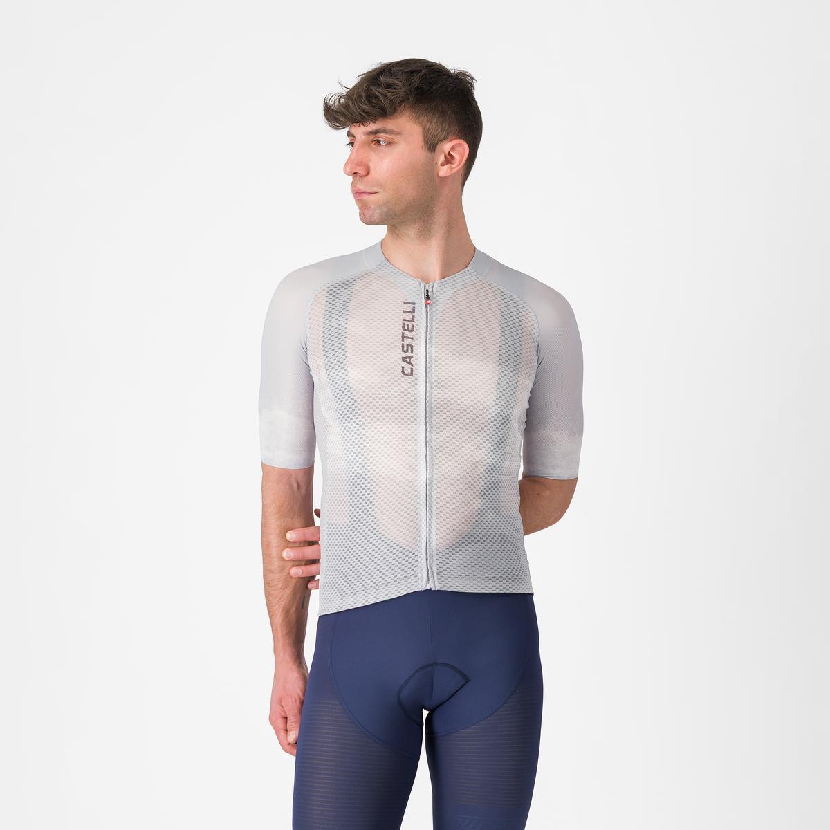 Tricou cu maneca scurta Castelli Climbers A/C, pentru barbati, gri inchis/gri XL
