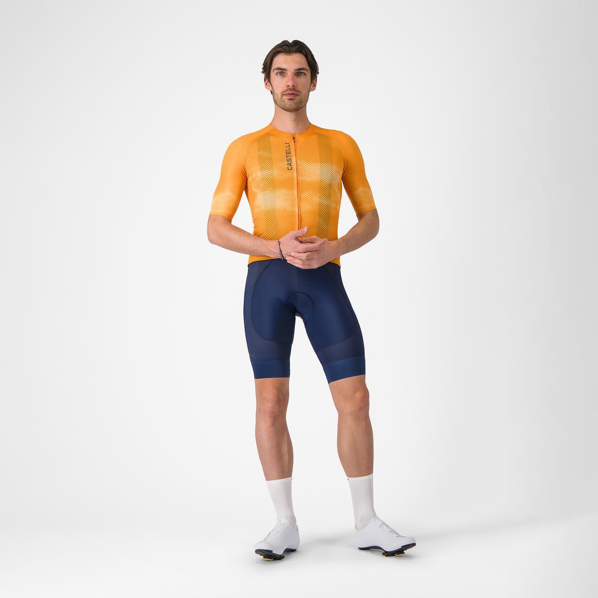 Tricou cu maneca scurta Castelli Climbers A/C, pentru barbati, portocaliu/gri L
