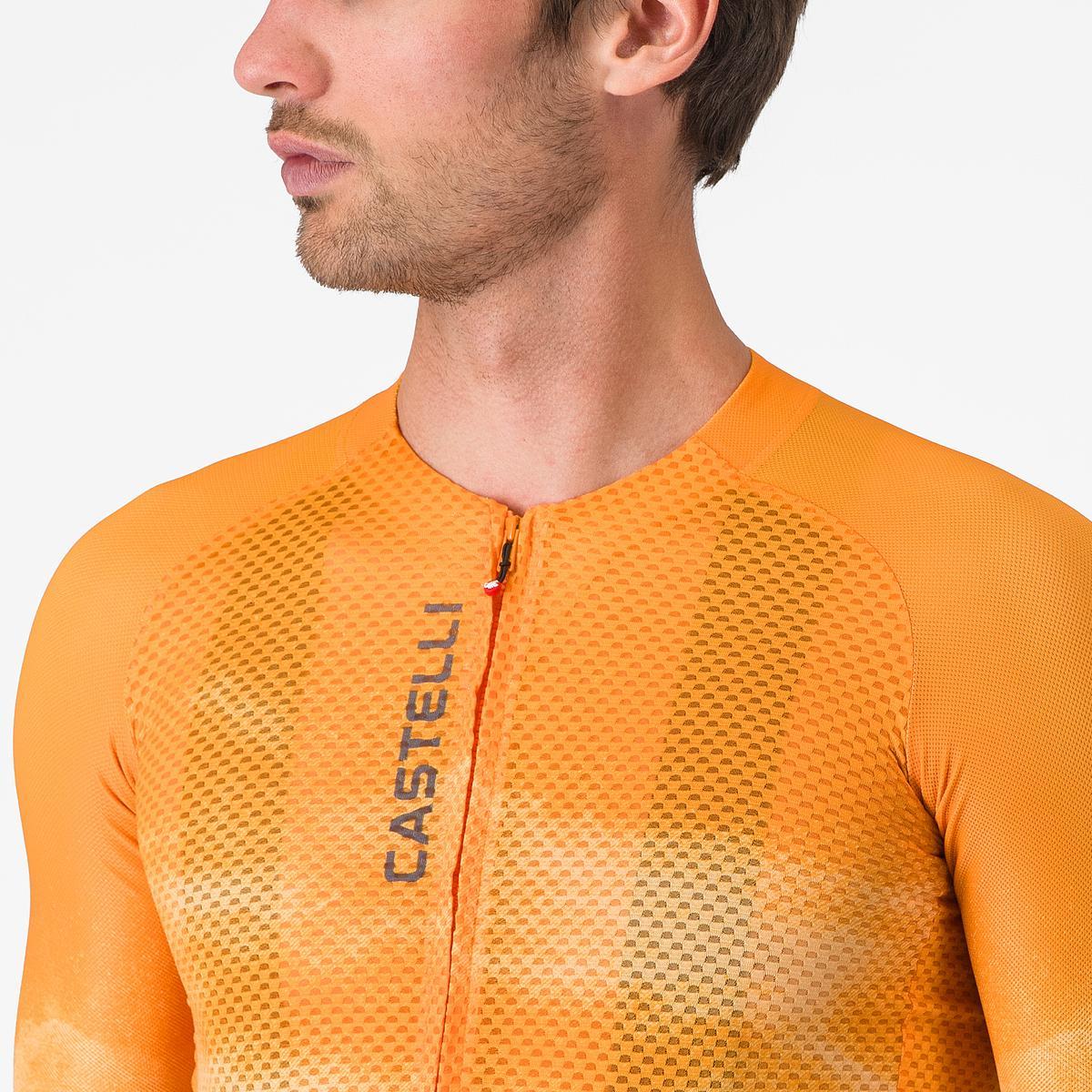 Tricou cu maneca scurta Castelli Climbers A/C, pentru barbati, portocaliu/gri XL
