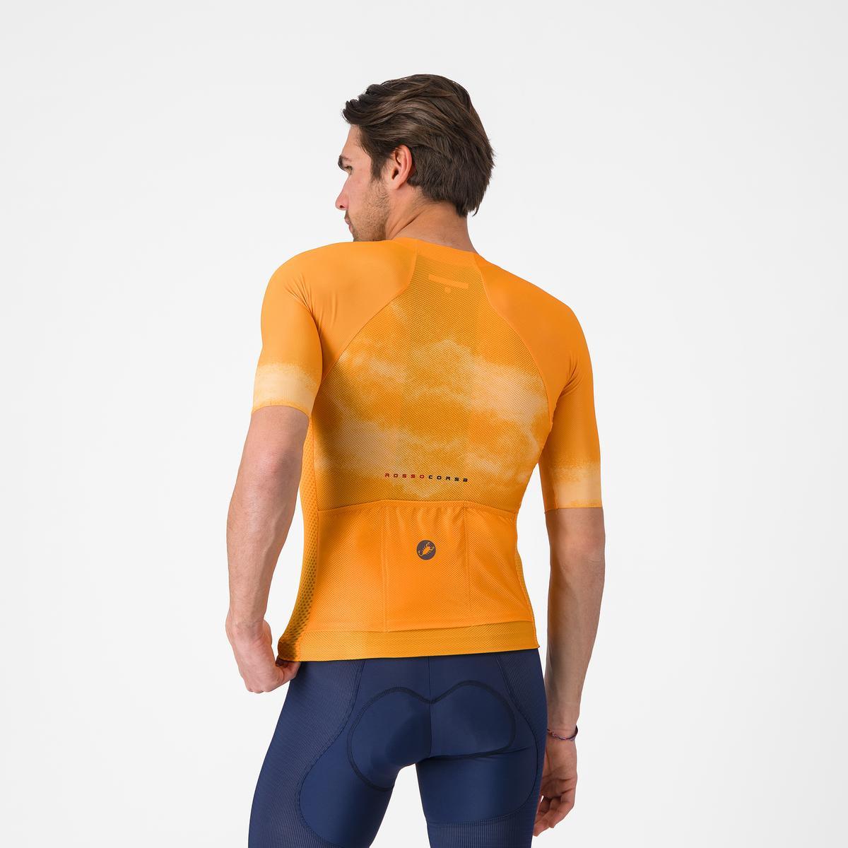 Tricou cu maneca scurta Castelli Climbers A/C, pentru barbati, portocaliu/gri XXL