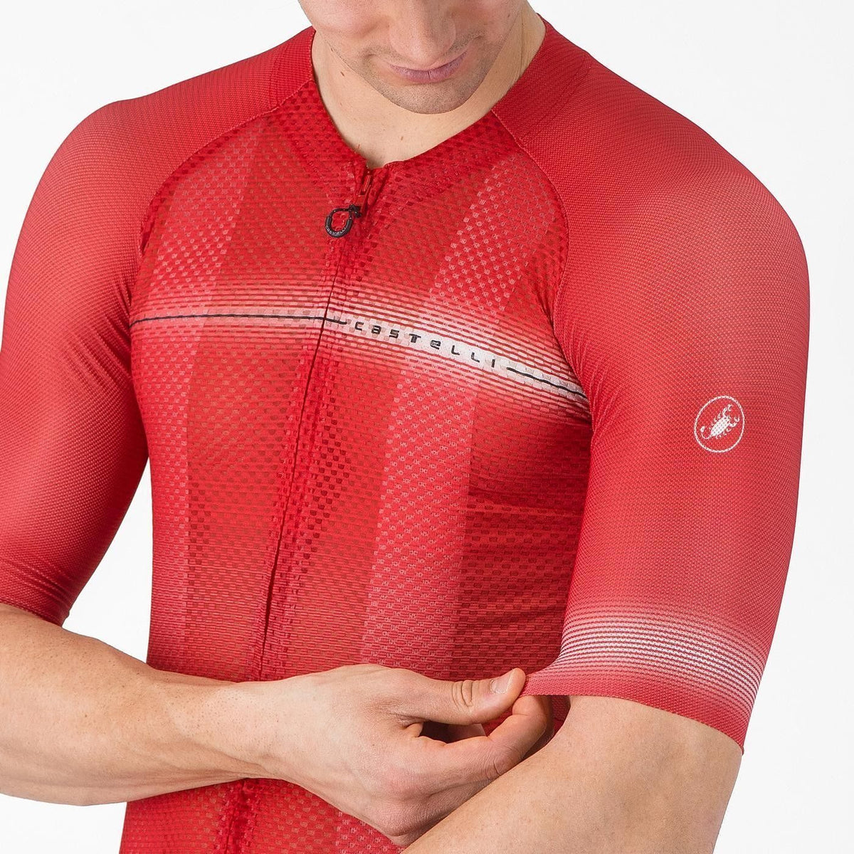 Tricou cu maneca scurta Castelli Climbers A/C, pentru barbati, rosu/negru