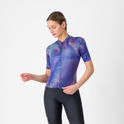 Tricou cu maneca scurta Castelli Cosmic Vortex, pentru femei, violet/roz multicolor M