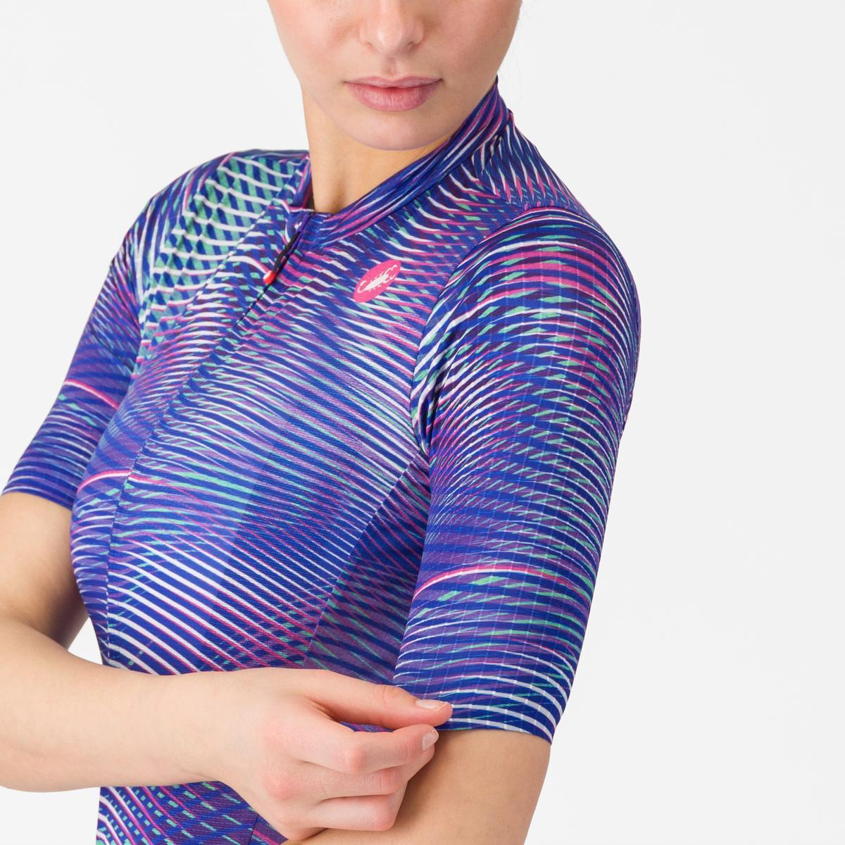 Tricou cu maneca scurta Castelli Cosmic Vortex, pentru femei, violet/roz multicolor S
