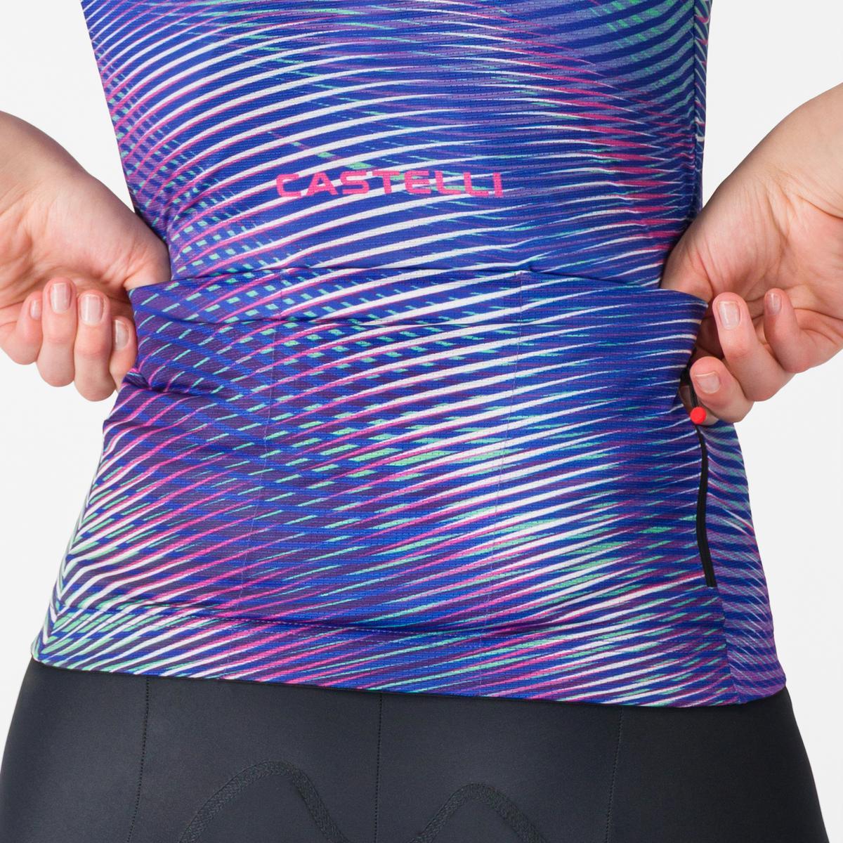Tricou cu maneca scurta Castelli Cosmic Vortex, pentru femei, violet/roz multicolor S