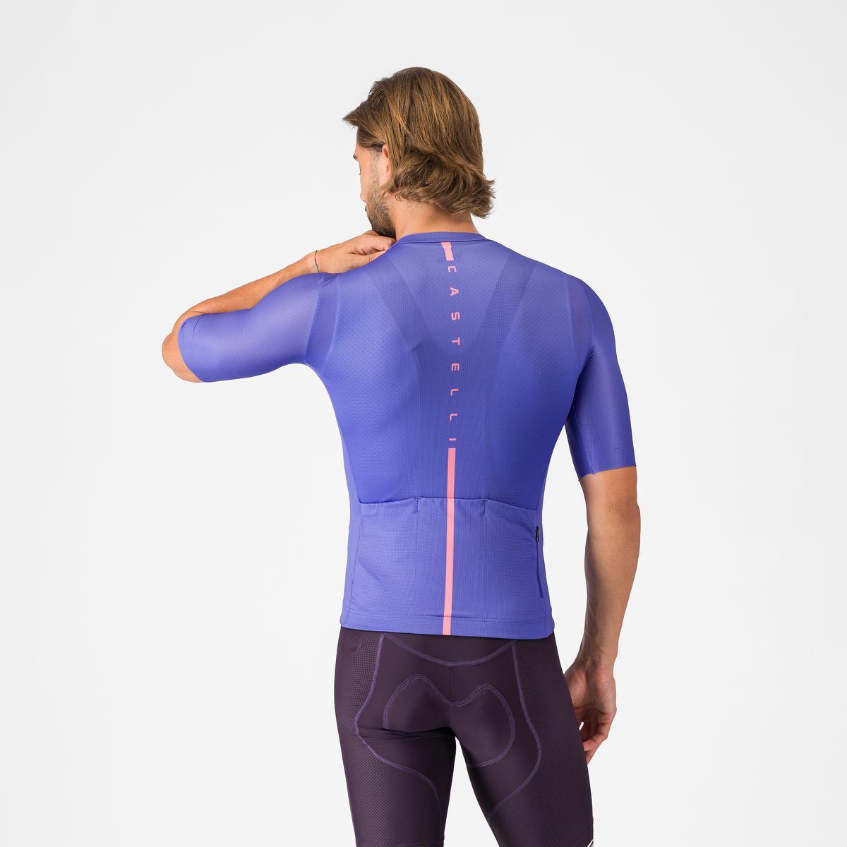 Tricou cu maneca scurta Castelli Drittone Logo, pentru barbati, violet/roz giro L