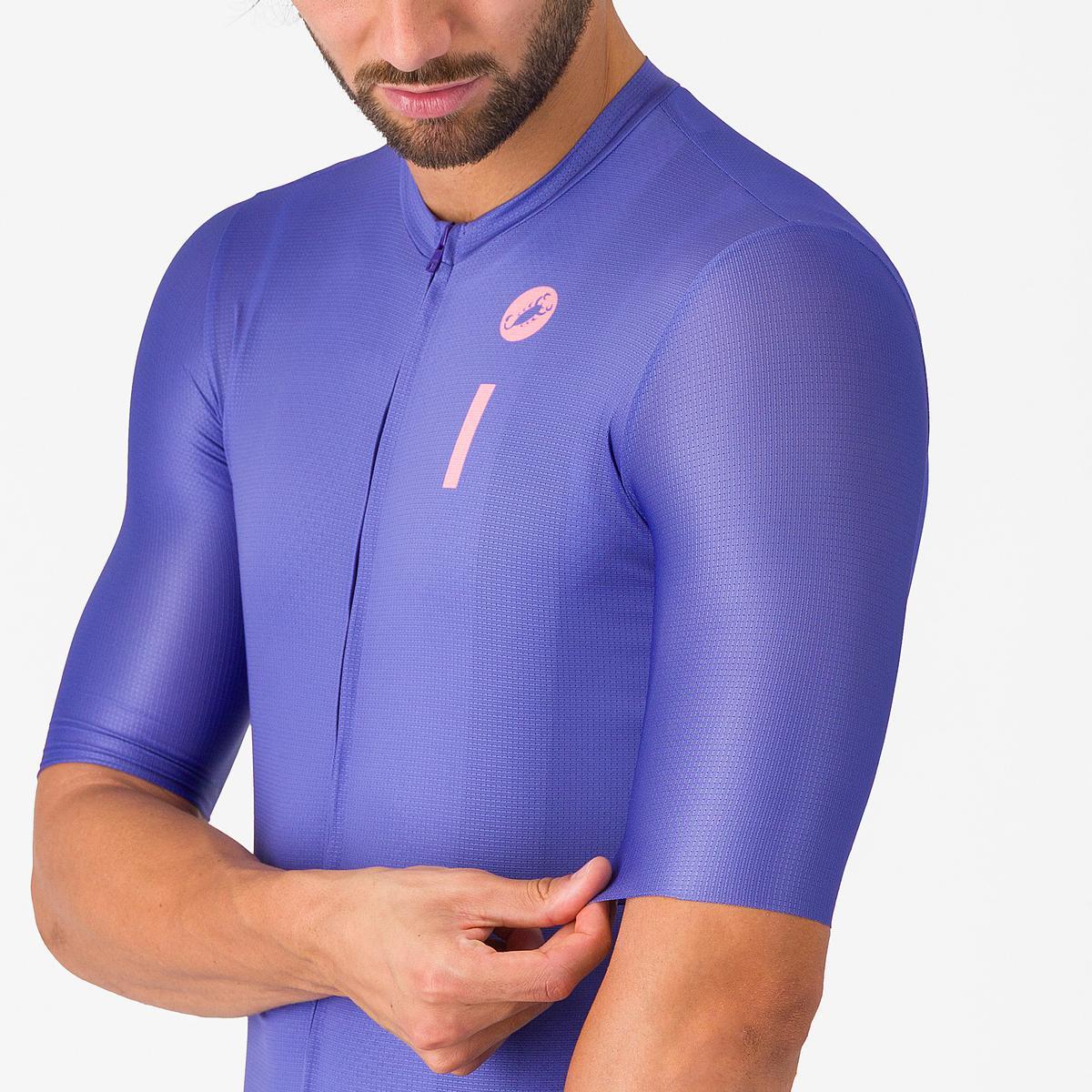 Tricou cu maneca scurta Castelli Drittone Logo, pentru barbati, violet/roz giro L