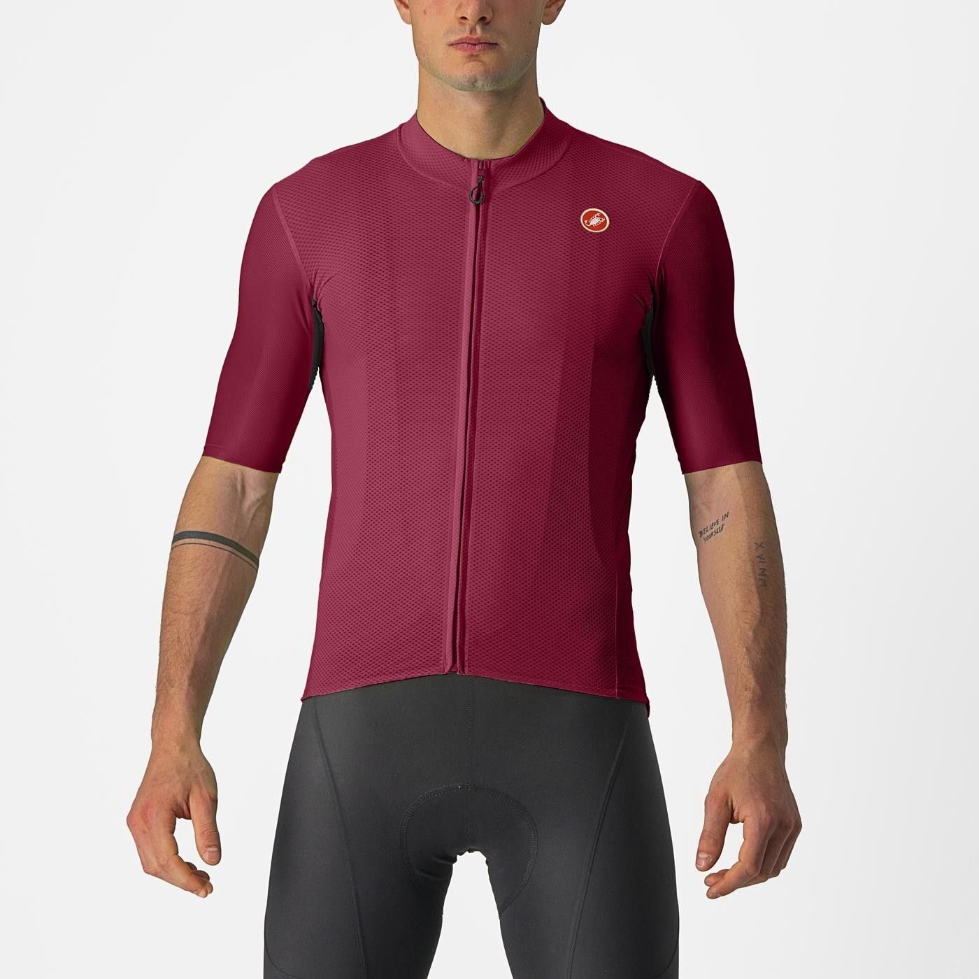tricou cu maneca scurta castelli endurance elite visiniu l