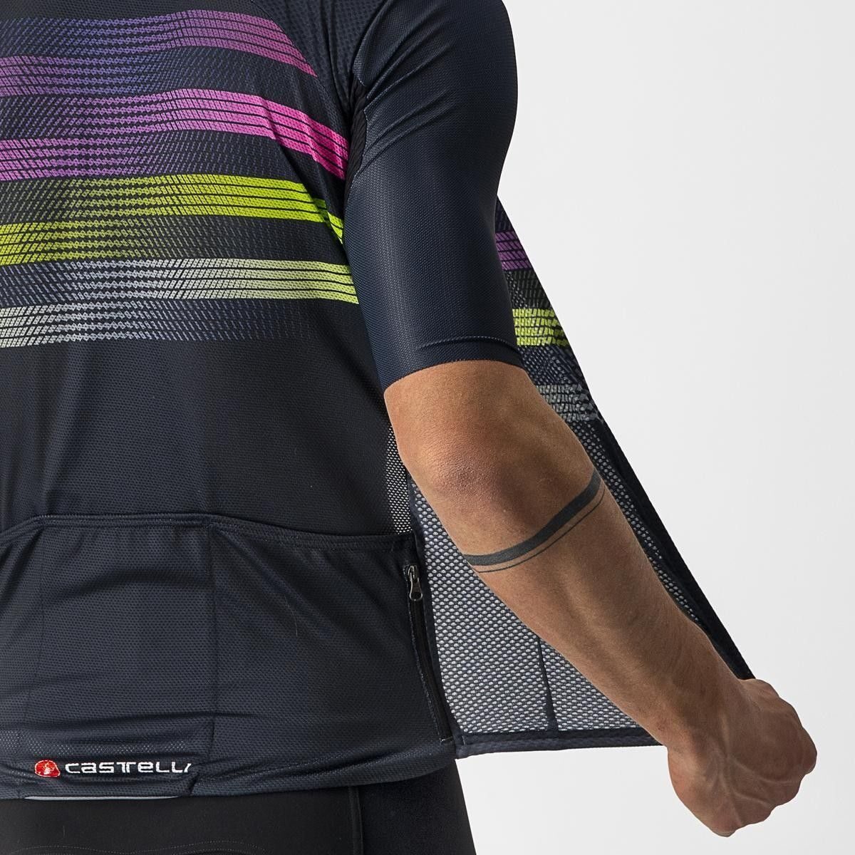 tricou cu maneca scurta castelli endurance pro bleumarin roz galben fluo m 2