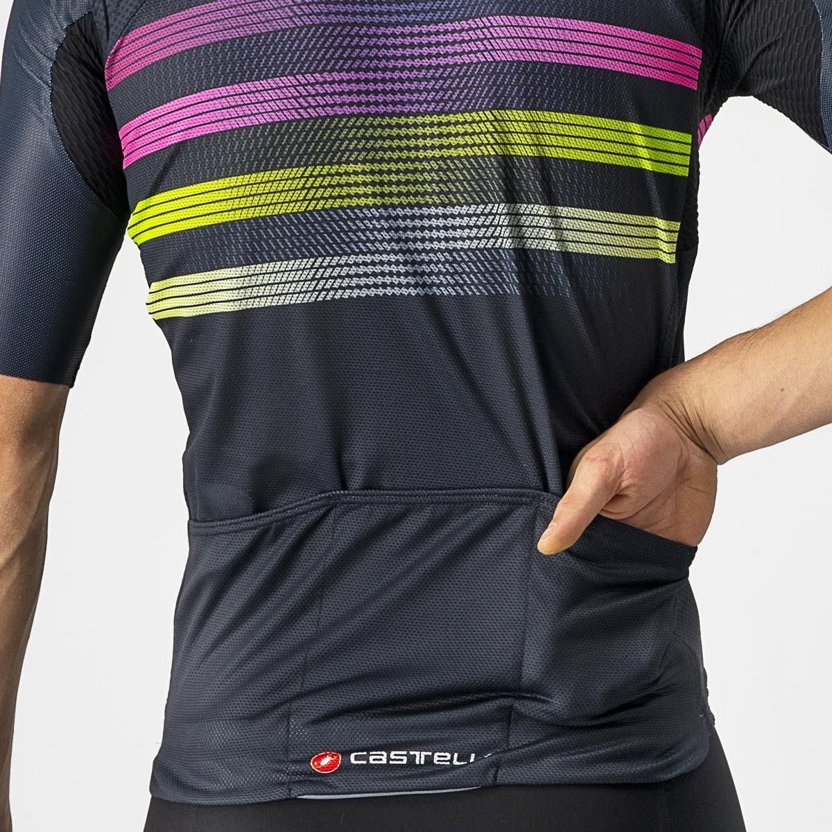 tricou cu maneca scurta castelli endurance pro bleumarin roz galben fluo m 4