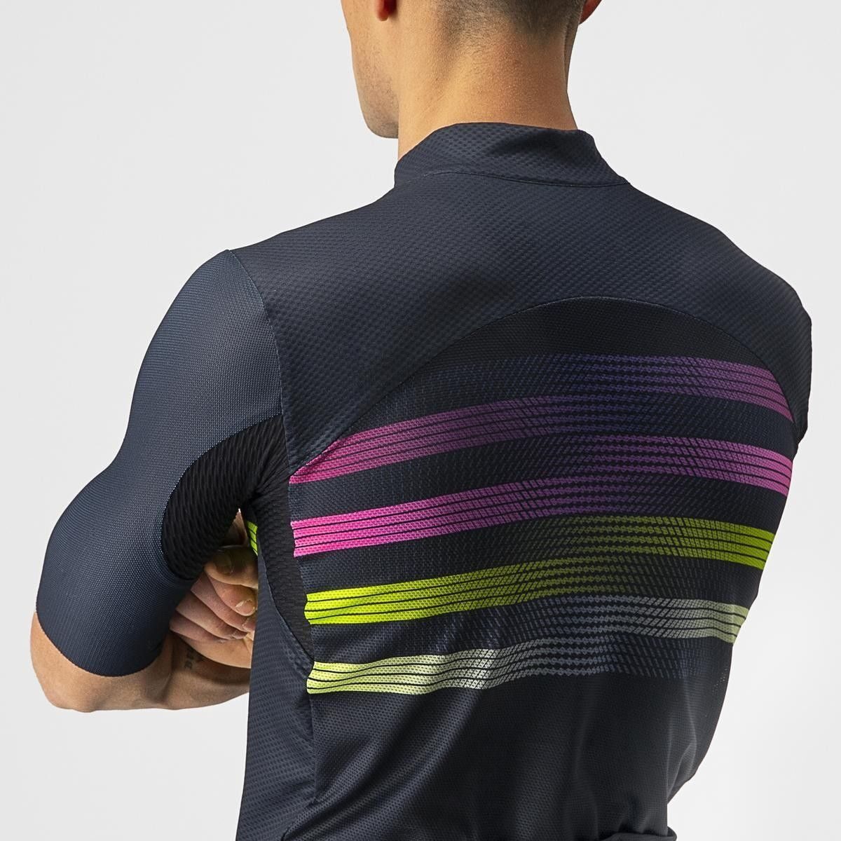 tricou cu maneca scurta castelli endurance pro bleumarin roz galben fluo xxxl 5