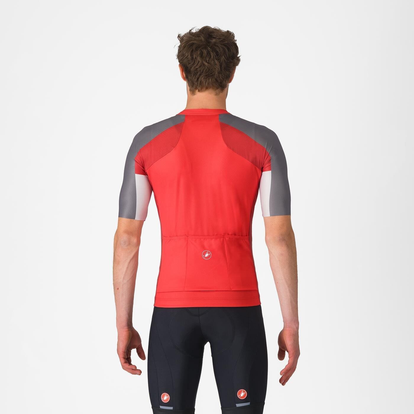 tricou cu maneca scurta castelli entrata 6 pentru barbati rosu gri fumuriu gri argintiu l 5
