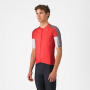 Tricou cu maneca scurta Castelli Entrata 6, pentru barbati, rosu/gri fumuriu-gri argintiu, XXL