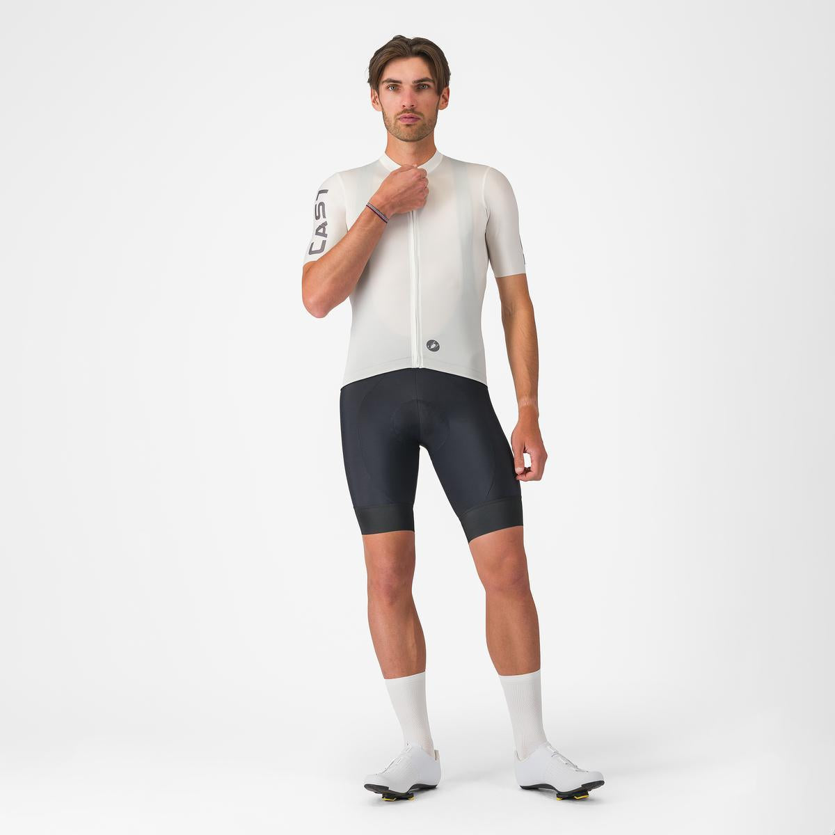 Tricou cu maneca scurta Castelli Entrata Apex, pentru barbati, alb/gri inchis XXL